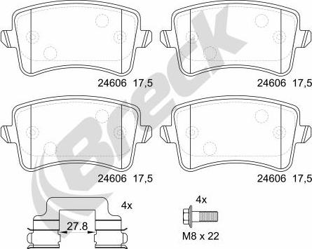 Breck 24606 00 554 00 - Set placute frana,frana disc www.parts5.com