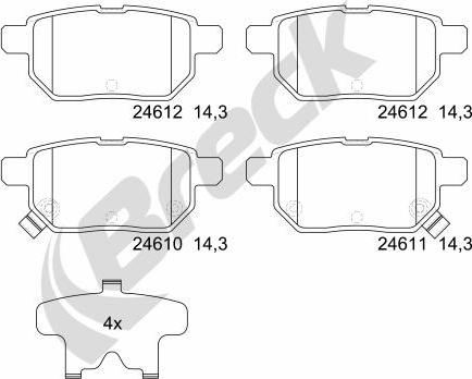 Breck 24610 00 704 10 - Set placute frana,frana disc www.parts5.com