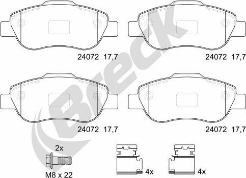 Breck 24072 00 702 00 - Set placute frana,frana disc www.parts5.com