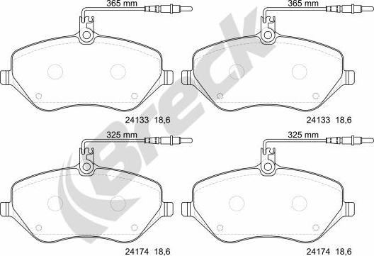 Breck 24133 00 701 10 - Piduriklotsi komplekt,ketaspidur www.parts5.com