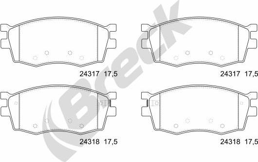 Breck 24317 00 702 00 - Set placute frana,frana disc www.parts5.com