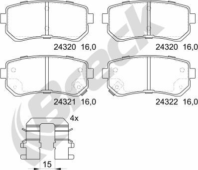 Breck 24320 00 704 10 - Set placute frana,frana disc www.parts5.com