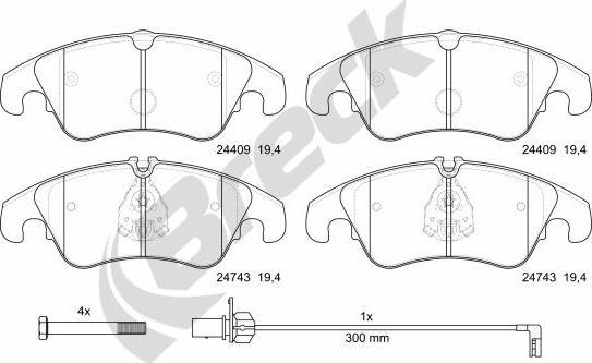 Breck 24743 00 551 00 - Set placute frana,frana disc www.parts5.com