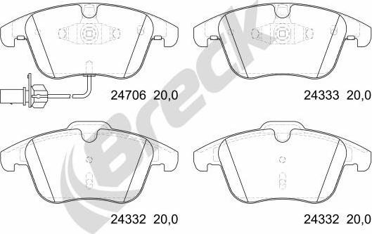 Breck 24706 00 551 10 - Set placute frana,frana disc www.parts5.com