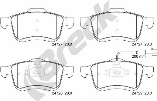 Breck 24727 00 701 10 - Set placute frana,frana disc www.parts5.com