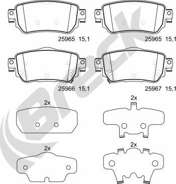 Breck 25965 00 702 00 - Brake Pad Set, disc brake www.parts5.com