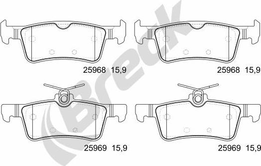 Breck 25968 00 704 00 - Brake Pad Set, disc brake www.parts5.com