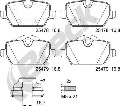 Breck 25478 00 704 00 - Brake Pad Set, disc brake parts5.com