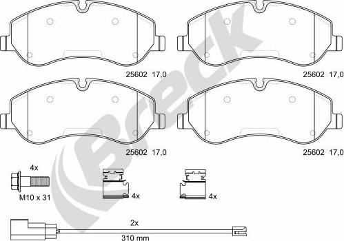 Breck 25602 00 703 00 - Brake Pad Set, disc brake www.parts5.com