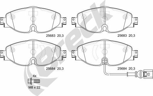 Breck 25683 00 701 00 - Set placute frana,frana disc www.parts5.com