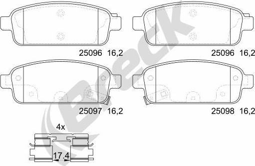 Breck 25096 00 704 20 - Set placute frana,frana disc parts5.com