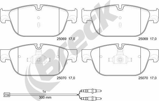 Breck 25069 00 701 00 - Brake Pad Set, disc brake parts5.com