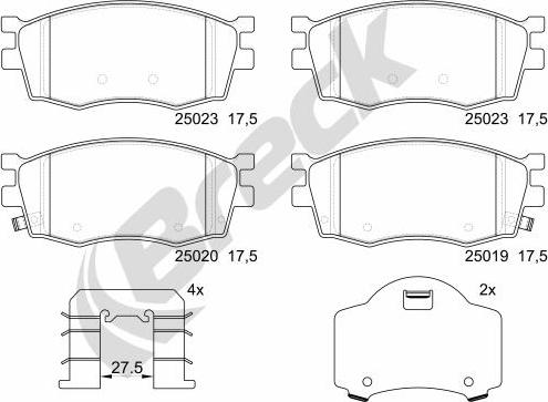 Breck 25019 00 702 00 - Set placute frana,frana disc www.parts5.com