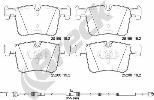 Breck 25199 00 551 10 - Brake Pad Set, disc brake www.parts5.com