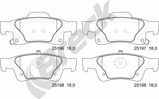 Breck 25196 00 554 00 - Brake Pad Set, disc brake parts5.com