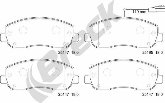 Breck 25147 00 703 10 - Set placute frana,frana disc www.parts5.com