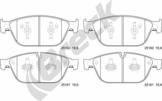 Breck 25160 00 551 00 - Fren balata seti, diskli fren www.parts5.com