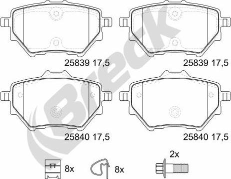 Breck 25839 00 704 00 - Set placute frana,frana disc www.parts5.com