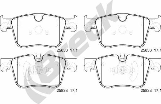 Breck 25834 00 701 00 - Brake Pad Set, disc brake www.parts5.com