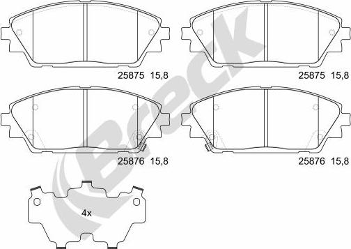 Breck 25875 00 701 00 - Brake Pad Set, disc brake www.parts5.com