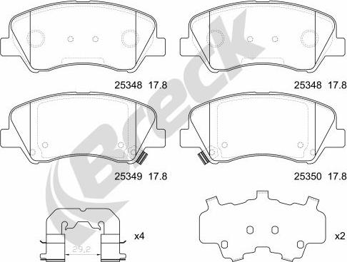 Breck 25348 00 701 00 - Brake Pad Set, disc brake www.parts5.com