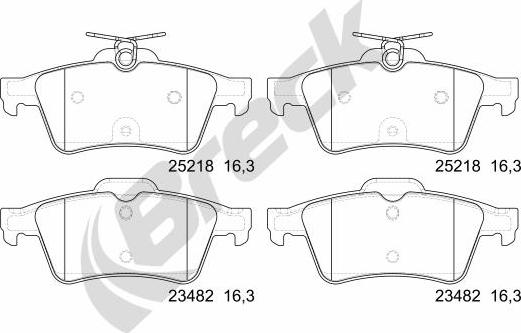 Breck 25218 00 702 00 - Set placute frana,frana disc www.parts5.com