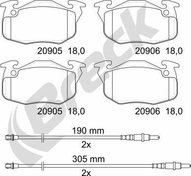 Breck 20906 00 702 10 - Set placute frana,frana disc www.parts5.com