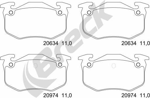 Breck 20973 00 704 00 - Σετ τακάκια, δισκόφρενα www.parts5.com