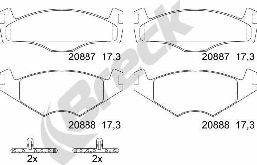 Breck 20887 10 702 00 - Fékbetétkészlet, tárcsafék www.parts5.com