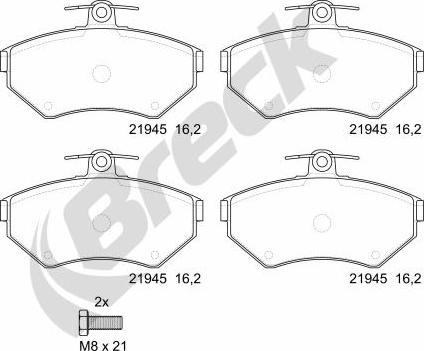 Breck 21945 00 701 00 - Kit de plaquettes de frein, frein à disque www.parts5.com