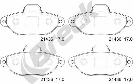 Breck 21436 00 702 00 - Set placute frana,frana disc www.parts5.com