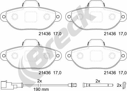 Breck 21436 00 702 10 - Set placute frana,frana disc www.parts5.com