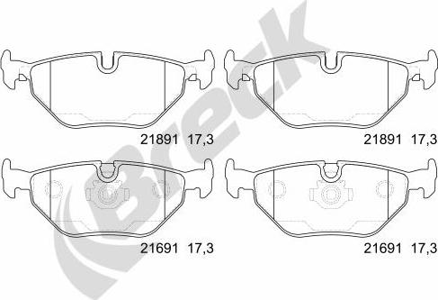 Breck 21691 00 702 00 - Brake Pad Set, disc brake parts5.com