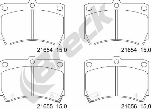 Breck 21654 00 702 10 - Brake Pad Set, disc brake www.parts5.com