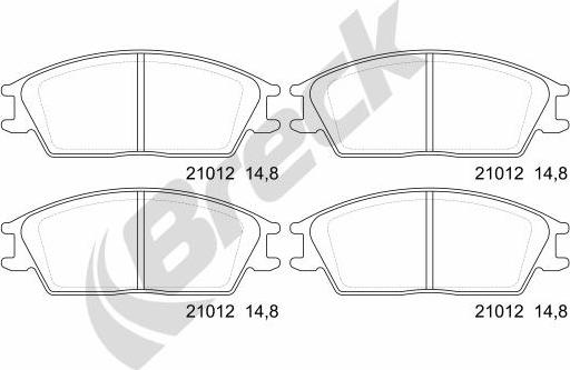 Breck 21012 00 701 00 - Brake Pad Set, disc brake parts5.com