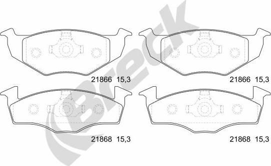 Breck 21866 00 702 00 - Juego de pastillas de freno www.parts5.com