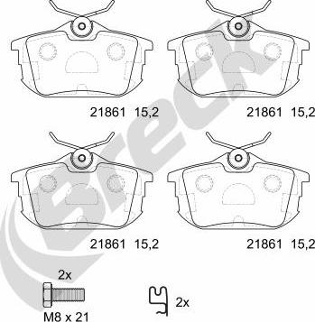 Breck 21861 00 704 10 - Set placute frana,frana disc www.parts5.com