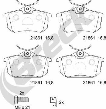 Breck 21861 10 704 10 - Set placute frana,frana disc www.parts5.com