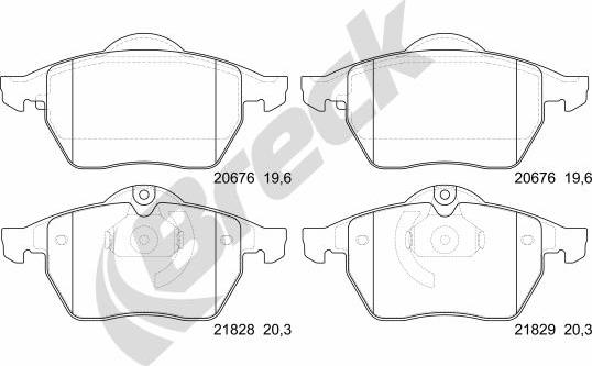 Breck 21829 00 701 00 - Set placute frana,frana disc www.parts5.com