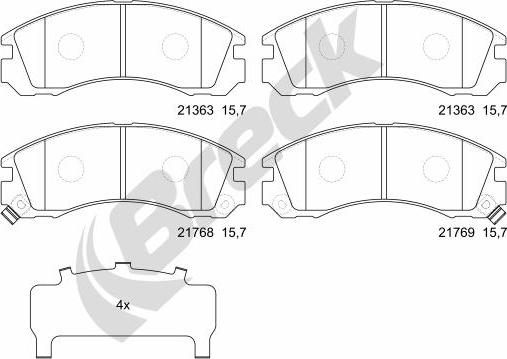 Breck 21363 00 701 10 - Set placute frana,frana disc www.parts5.com