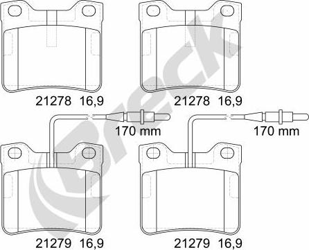 Breck 21278 00 701 10 - Bremsbelagsatz, Scheibenbremse www.parts5.com