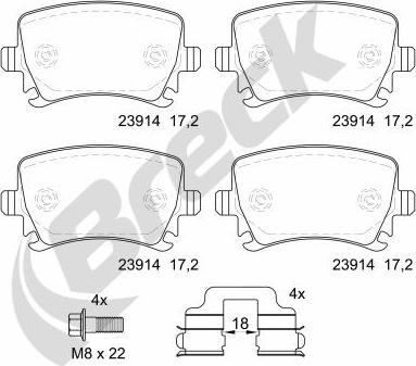 Breck 23914 00 704 00 - Set placute frana,frana disc www.parts5.com