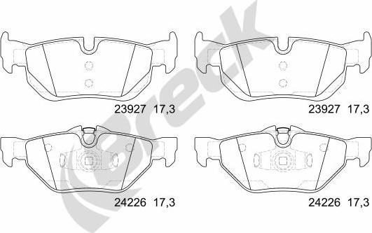 Breck 23927 00 704 00 - Σετ τακάκια, δισκόφρενα www.parts5.com