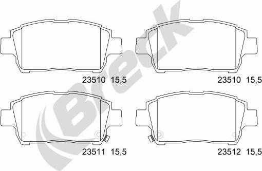 Breck 23510 00 702 10 - Set placute frana,frana disc www.parts5.com