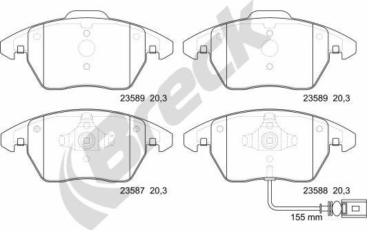 Breck 23587 00 701 10 - Set placute frana,frana disc www.parts5.com