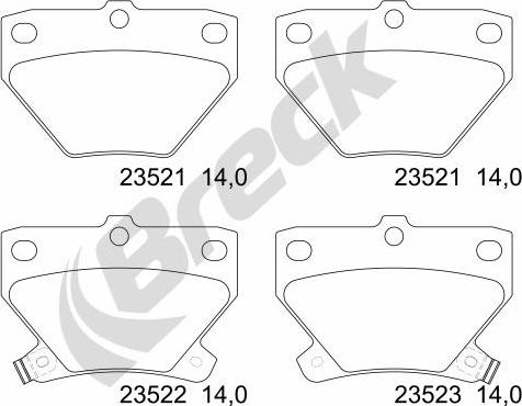 Breck 23521 00 704 10 - Set placute frana,frana disc www.parts5.com