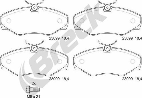 Breck 23099 00 703 00 - Bremsbelagsatz, Scheibenbremse www.parts5.com