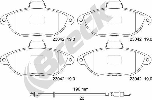 Breck 23042 00 701 10 - Brake Pad Set, disc brake www.parts5.com