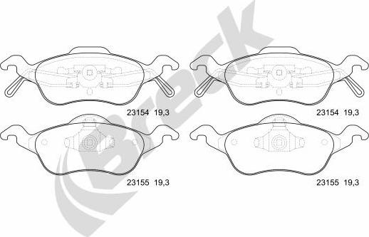 Breck 23154 00 702 00 - Set placute frana,frana disc www.parts5.com