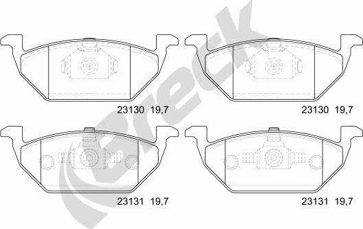 Breck 23130 00 702 00 - Тормозные колодки, дисковые, комплект www.parts5.com